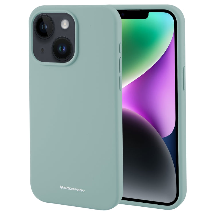 For iPhone 15 GOOSPERY SILICONE Silky Soft TPU Phone Case(Light Green) - HoMEdemic™ 