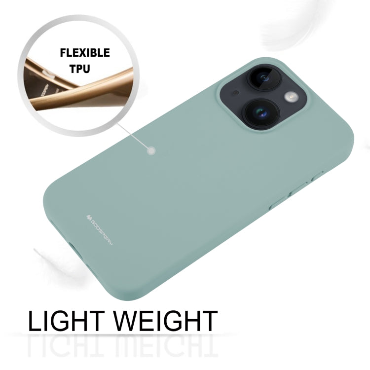 For iPhone 15 GOOSPERY SILICONE Silky Soft TPU Phone Case(Light Green) - HoMEdemic™ 