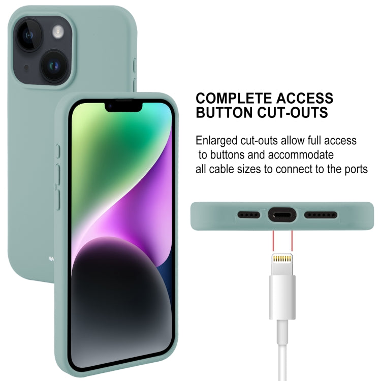 For iPhone 15 GOOSPERY SILICONE Silky Soft TPU Phone Case(Light Green) - HoMEdemic™ 