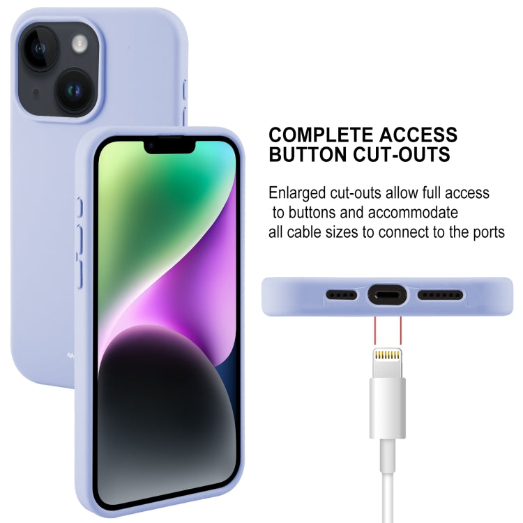 For iPhone 15 GOOSPERY SILICONE Silky Soft TPU Phone Case(Lavender Grey) - HoMEdemic™ 