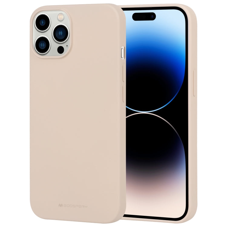 For iPhone 15 Pro Max GOOSPERY SOFT FEELING Liquid TPU Soft Phone Case(Apricot) - HoMEdemic™ 