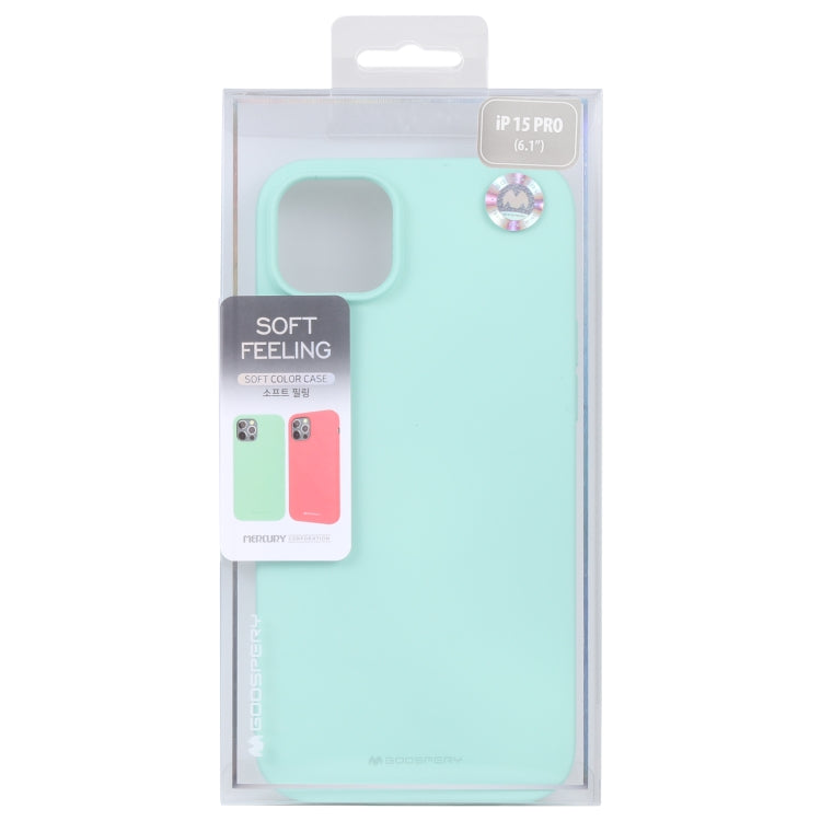 For iPhone 15 Pro Max GOOSPERY SOFT FEELING Liquid TPU Soft Phone Case(Mint Green) - HoMEdemic™ 
