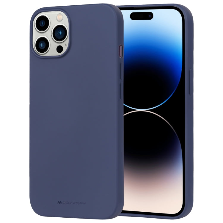 For iPhone 15 Pro Max GOOSPERY SOFT FEELING Liquid TPU Soft Phone Case(Dark Blue) - HoMEdemic™ 