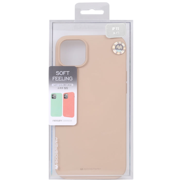 For iPhone 15 GOOSPERY SOFT FEELING Liquid TPU Soft Phone Case(Apricot) - HoMEdemic™ 
