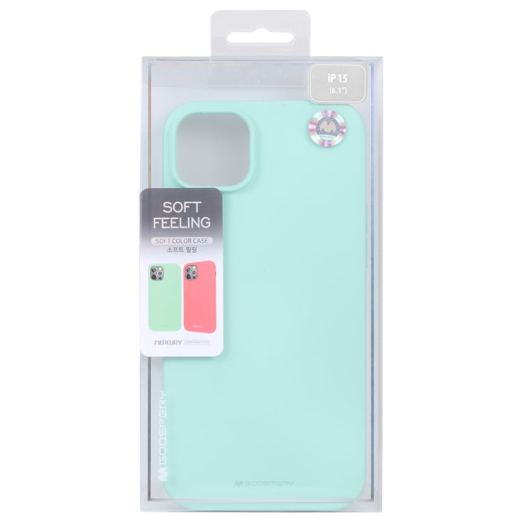 For iPhone 15 GOOSPERY SOFT FEELING Liquid TPU Soft Phone Case(Mint Green) - HoMEdemic™ 