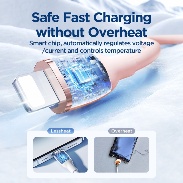 JOYROOM SA29-AL3 3A USB to 8 Pin Liquid Silicone Fast Charging Data Cable, Length: 1.2m(Pink) - HoMEdemic™ 