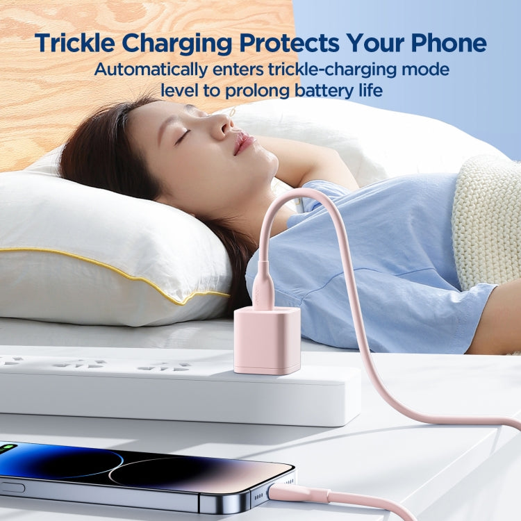 JOYROOM SA29-AL3 3A USB to 8 Pin Liquid Silicone Fast Charging Data Cable, Length: 1.2m(Pink) - HoMEdemic™ 