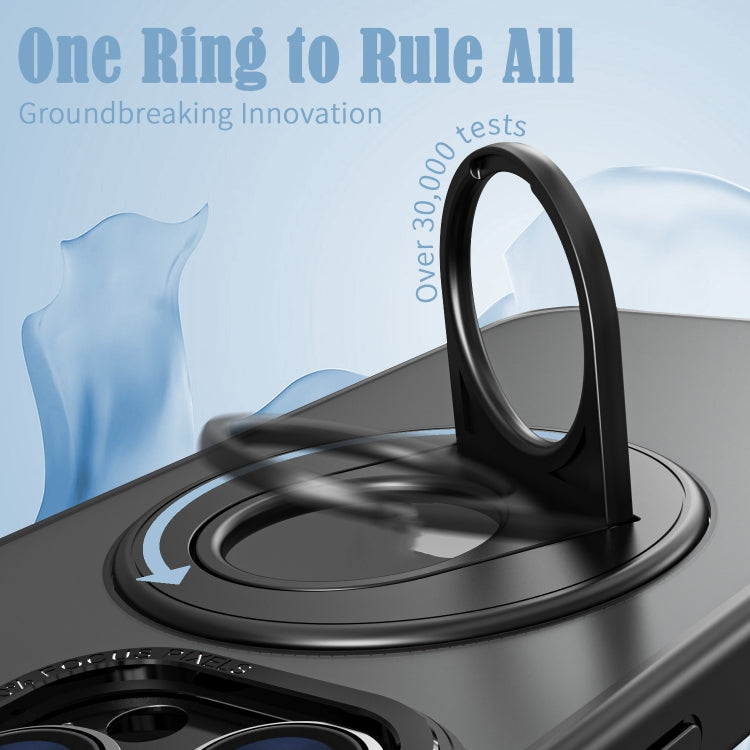 For iPhone 15 Pro Max Rotating Ring Magnetic Holder Phone Case(Black) - HoMEdemic™ 