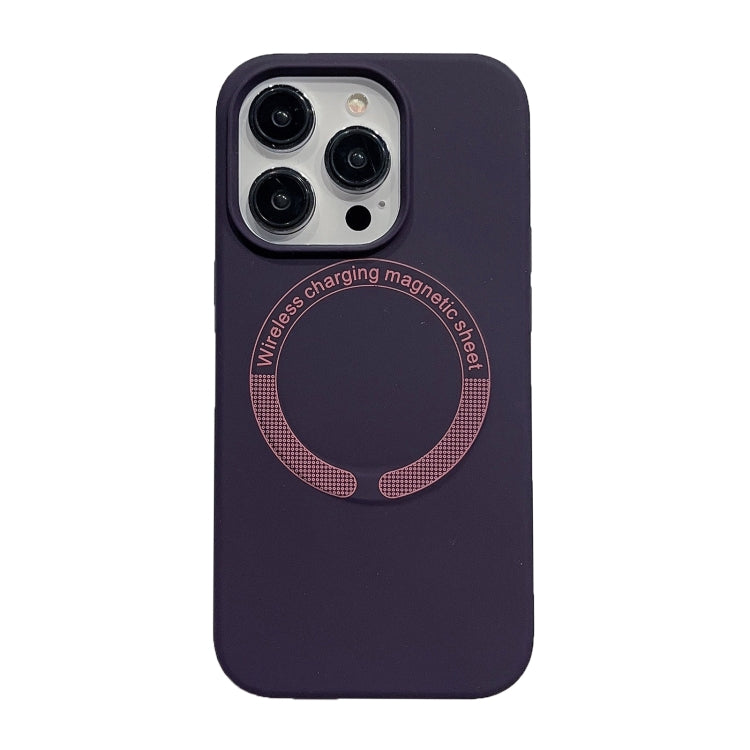 For iPhone 15 Pro Magsafe Magnetic Silicone Phone Case(Dark Purple) - HoMEdemic™ 