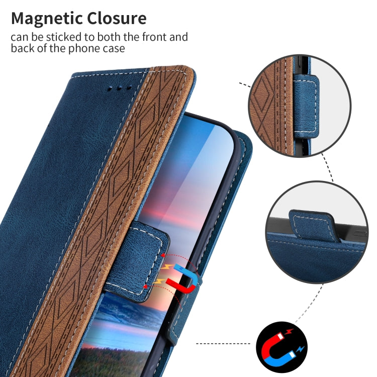 For iPhone 15 Pro Stitching Side-Magnetic RFID Leather Phone Case(Royal Blue) - HoMEdemic™ 