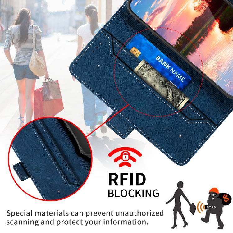 For iPhone 15 Pro Stitching Side-Magnetic RFID Leather Phone Case(Royal Blue) - HoMEdemic™ 