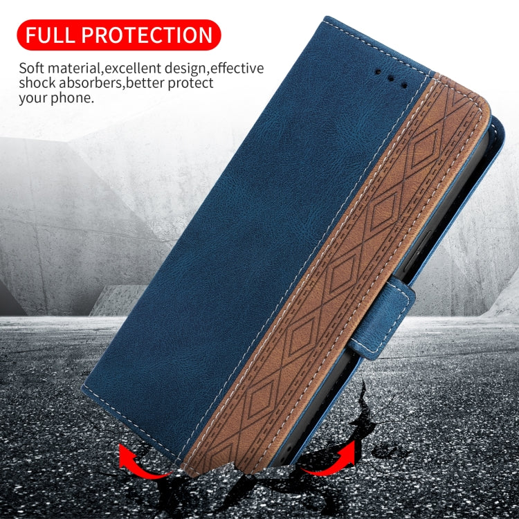For iPhone 15 Pro Stitching Side-Magnetic RFID Leather Phone Case(Royal Blue) - HoMEdemic™ 