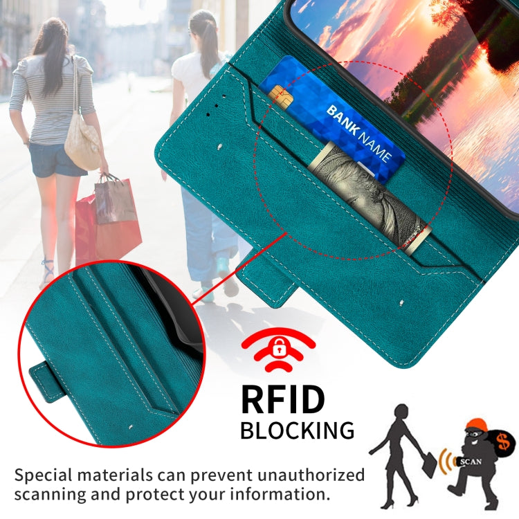 For iPhone 15 Pro Stitching Side-Magnetic RFID Leather Phone Case(Dark Green) - HoMEdemic™ 