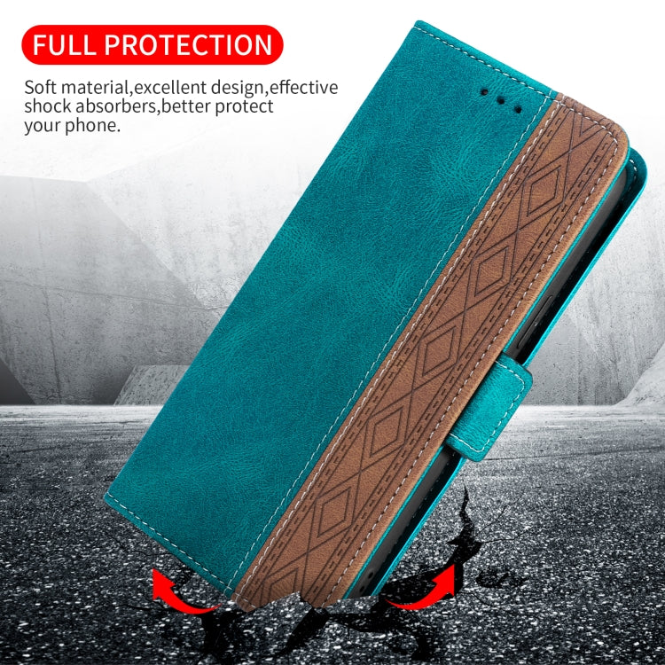 For iPhone 15 Pro Stitching Side-Magnetic RFID Leather Phone Case(Dark Green) - HoMEdemic™ 