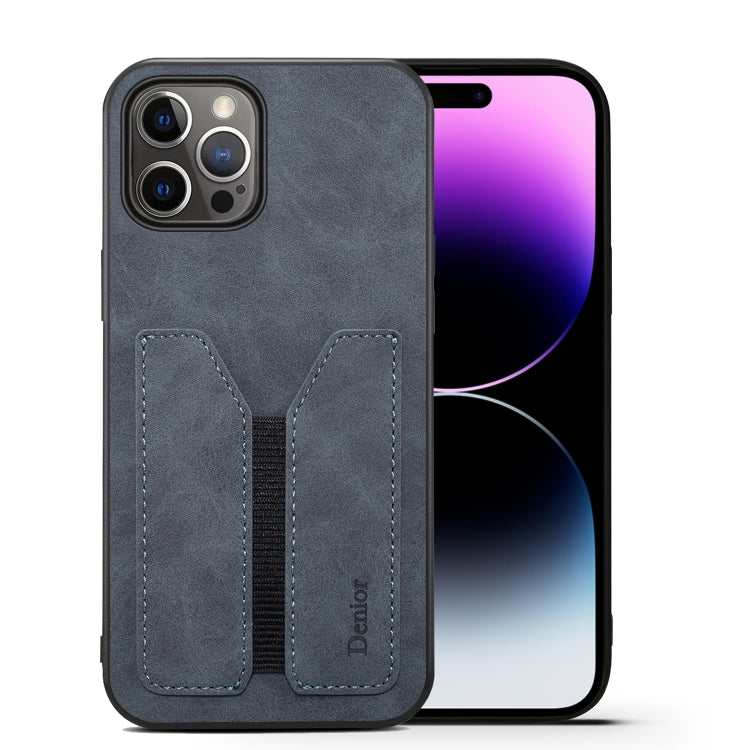 For iPhone 15 Pro Denior DV Elastic Card Slot PU Back Cover Phone Case(Grey) - HoMEdemic™ 