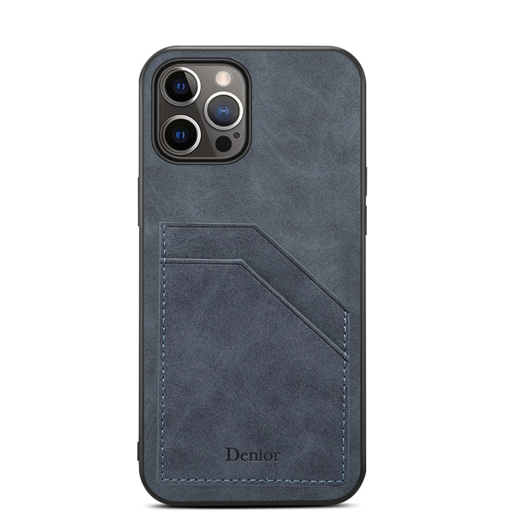For iPhone 15 Denior PU Dual Card Slot Back Cover Phone Case(Grey) - HoMEdemic™ 