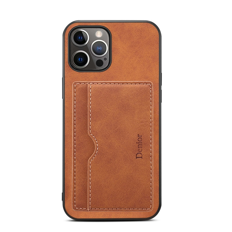 For iPhone 15 Pro Max Denior PU Single Card Slot Holder Phone Case(Brown) - HoMEdemic™ 