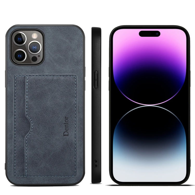 For iPhone 15 Pro Max Denior PU Single Card Slot Holder Phone Case(Grey) - HoMEdemic™ 
