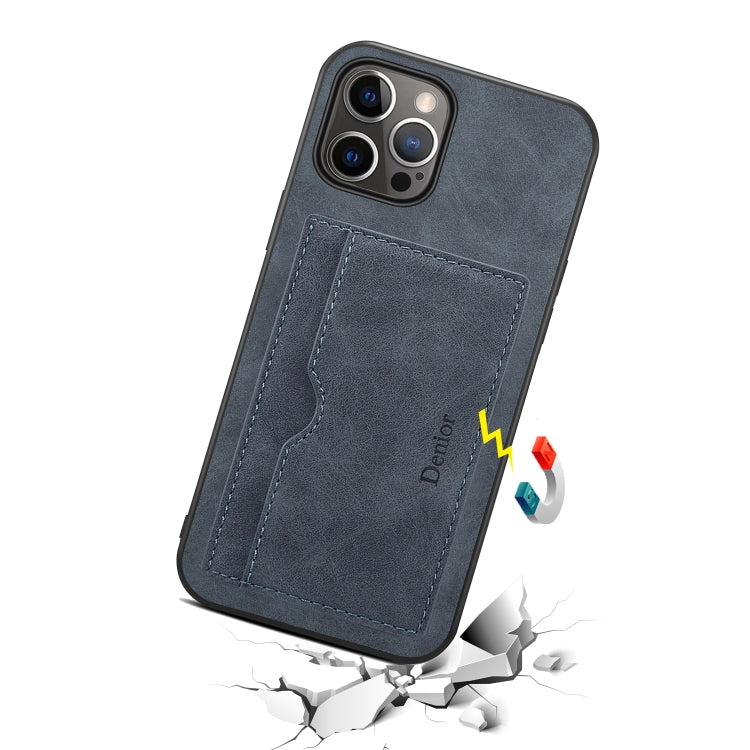 For iPhone 15 Pro Max Denior PU Single Card Slot Holder Phone Case(Grey) - HoMEdemic™ 