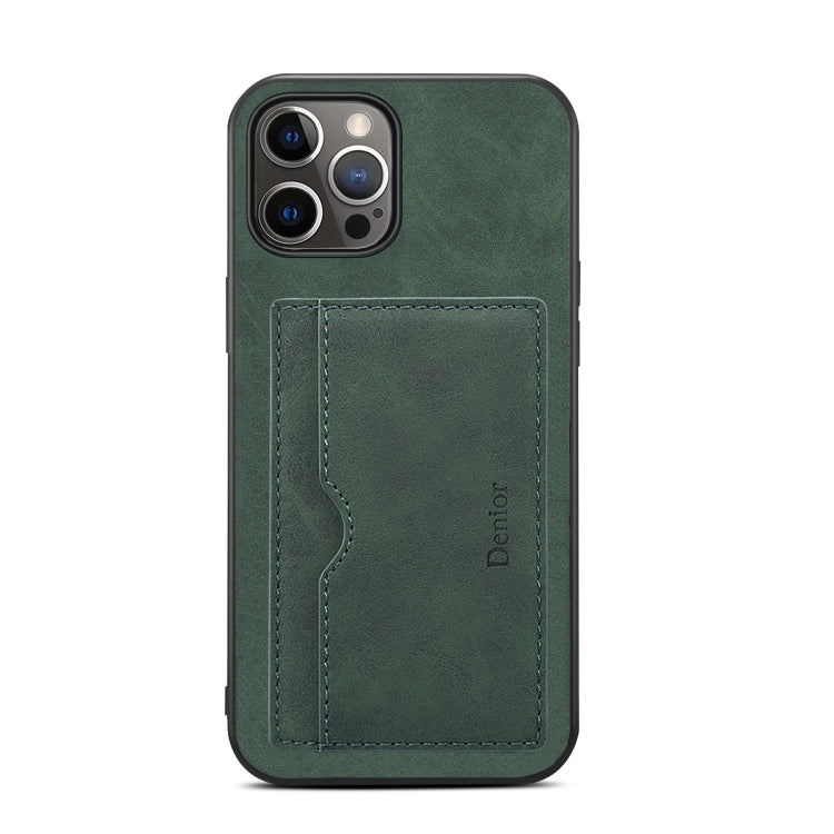 For iPhone 15 Pro Denior PU Single Card Slot Holder Phone Case(Green) - HoMEdemic™ 