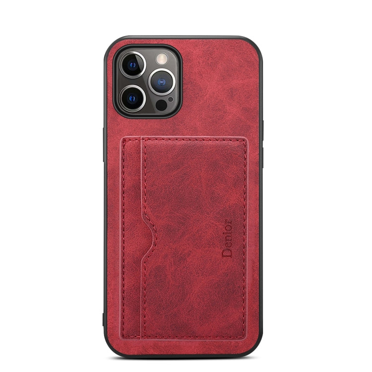 For iPhone 15 Denior PU Single Card Slot Holder Phone Case(Red) - HoMEdemic™ 