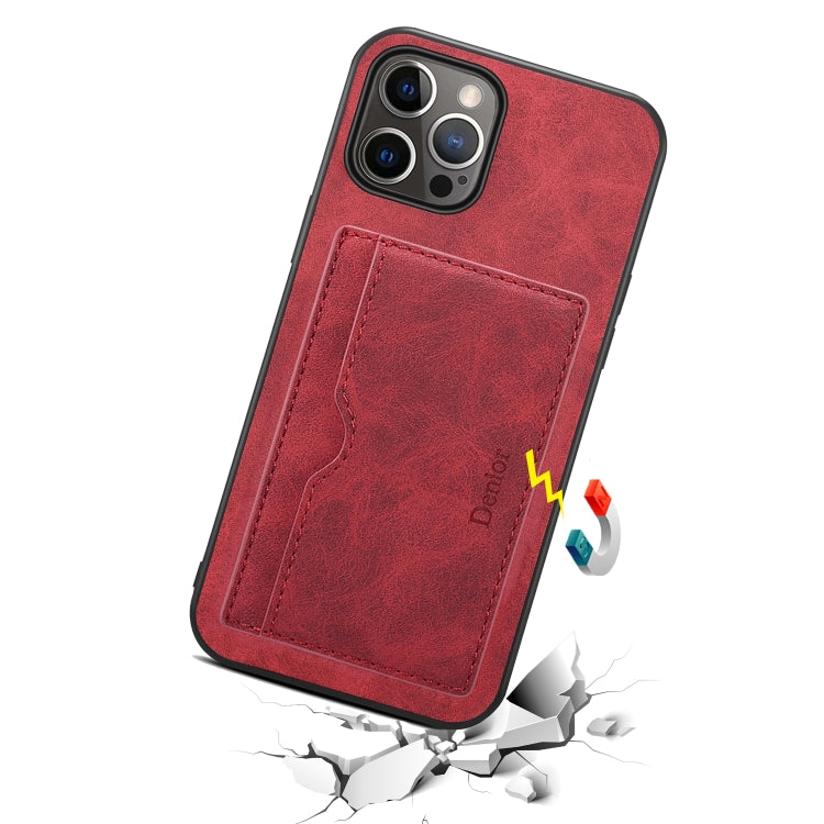 For iPhone 15 Denior PU Single Card Slot Holder Phone Case(Red) - HoMEdemic™ 