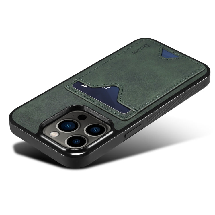 For iPhone 15 Denior PU Back Cover Card Slot Holder Phone Case(Green) - HoMEdemic™ 