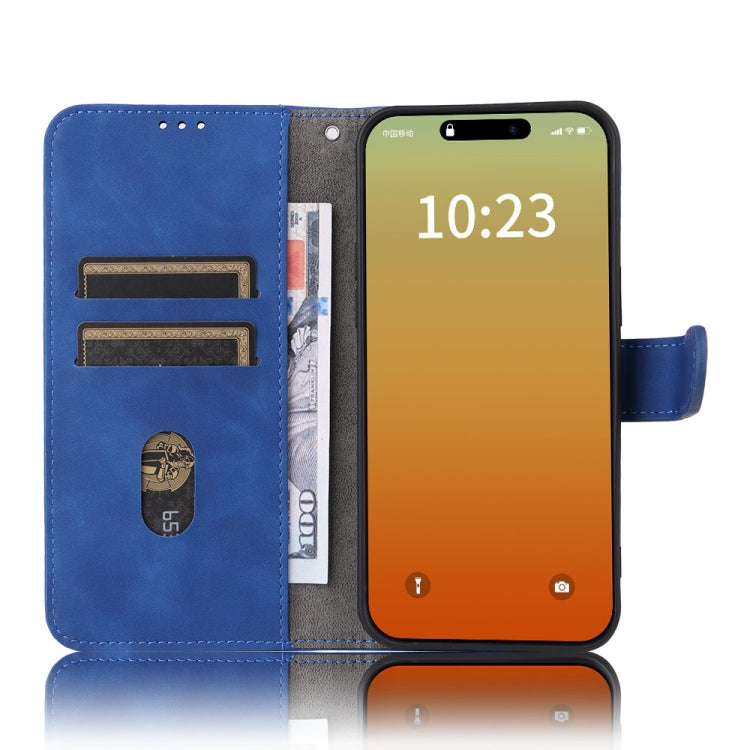 For iPhone 15 Pro Skin Feel Magnetic Flip Leather Phone Case(Blue) - HoMEdemic™ 