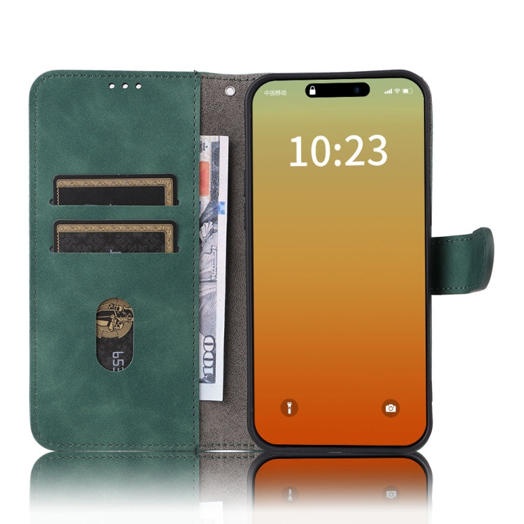 For iPhone 15 Pro Skin Feel Magnetic Flip Leather Phone Case(Green) - HoMEdemic™ 