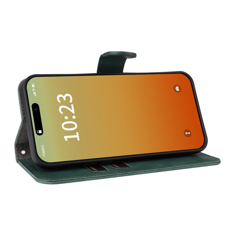 For iPhone 15 Pro Skin Feel Magnetic Flip Leather Phone Case(Green) - HoMEdemic™ 
