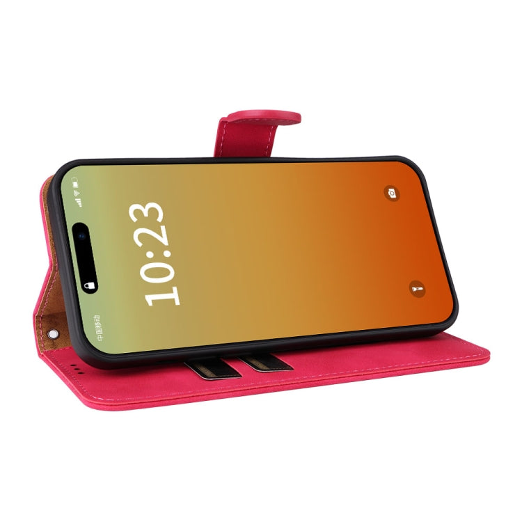 For iPhone 15 Pro Skin Feel Magnetic Flip Leather Phone Case(Rose Red) - HoMEdemic™ 
