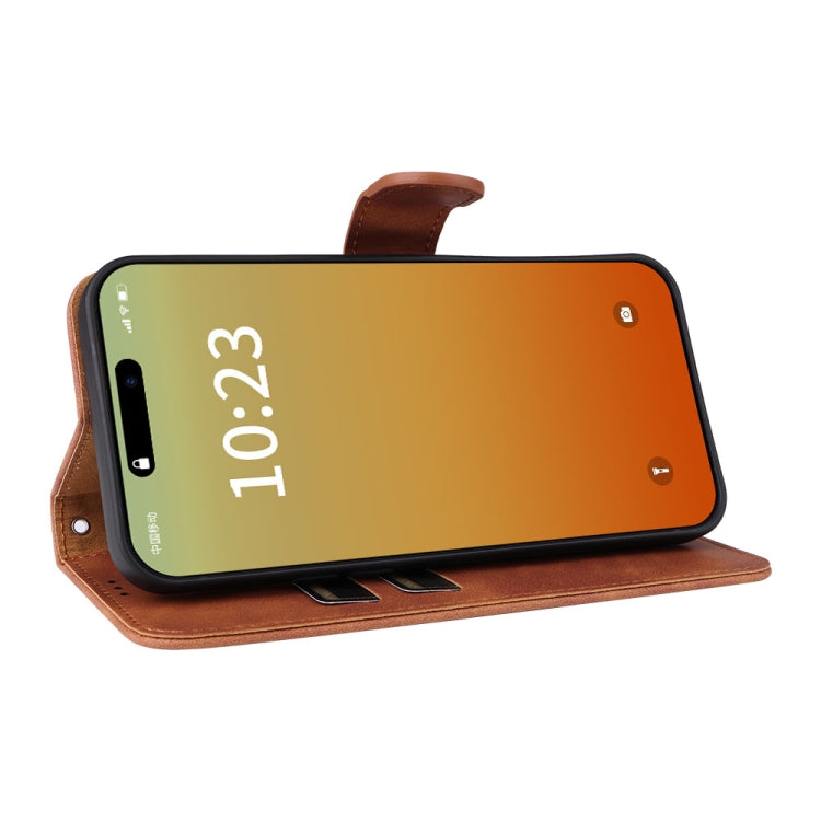 For iPhone 15 Pro Skin Feel Magnetic Flip Leather Phone Case(Brown) - HoMEdemic™ 