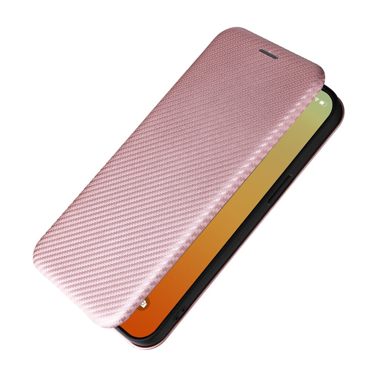 For iPhone 15 Pro Carbon Fiber Texture Flip Leather Phone Case(Pink) - HoMEdemic™ 