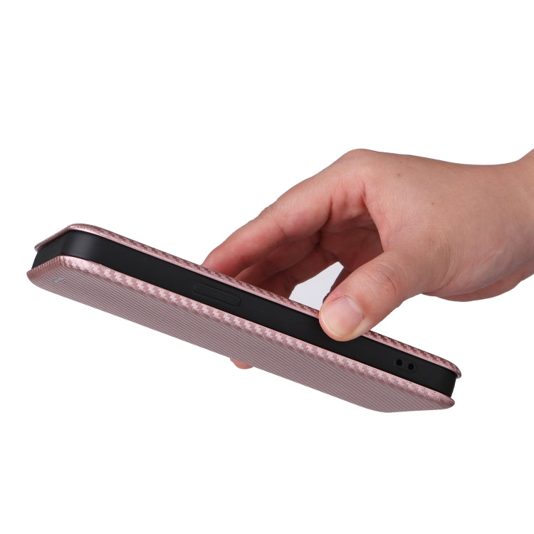 For iPhone 15 Pro Carbon Fiber Texture Flip Leather Phone Case(Pink) - HoMEdemic™ 