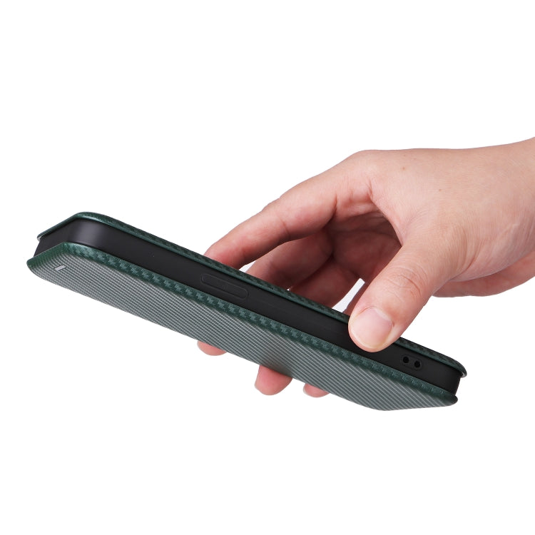 For iPhone 15 Pro Carbon Fiber Texture Flip Leather Phone Case(Green) - HoMEdemic™ 