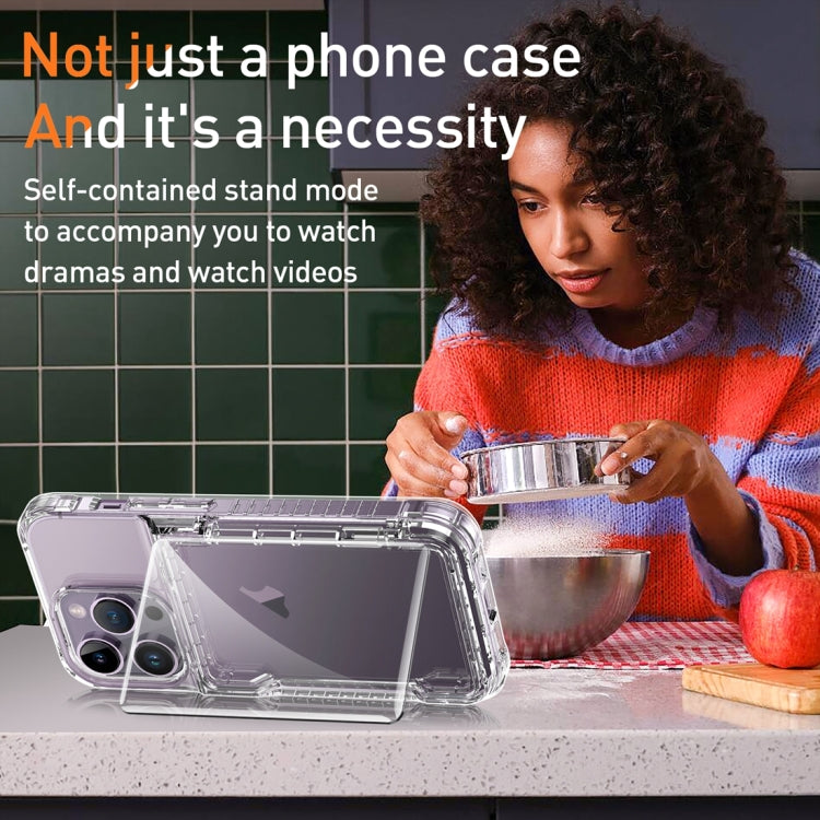 For iPhone 15 Pro Crystal Clear Flip Card Slot Phone Case(Transparent) - HoMEdemic™ 