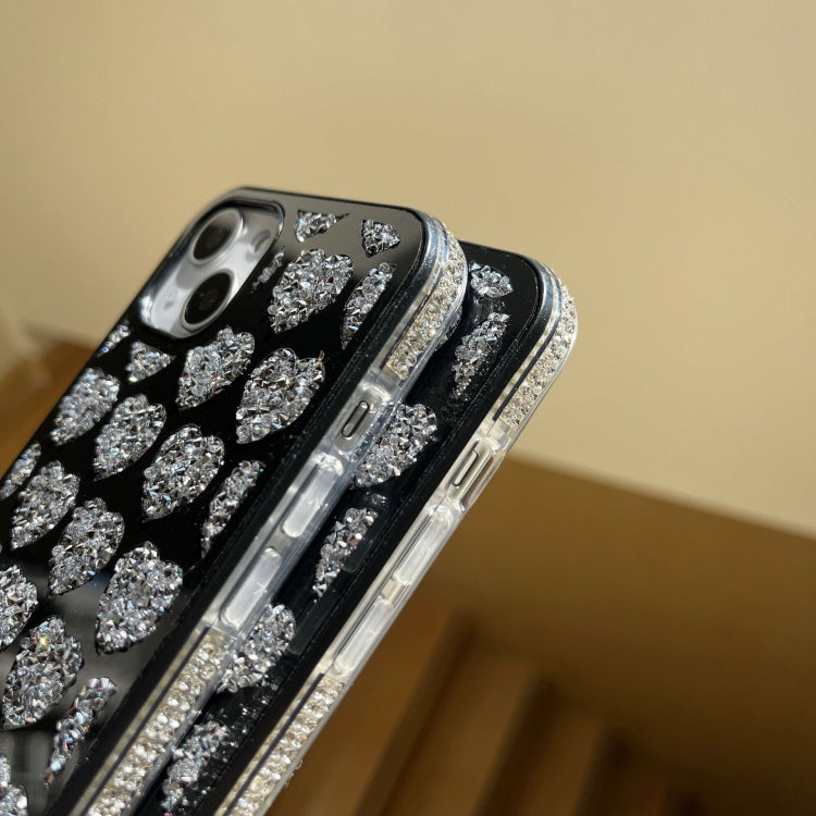 For iPhone 15 Pro Max Love Hearts Diamond Mirror TPU Phone Case(Silver) - HoMEdemic™ 