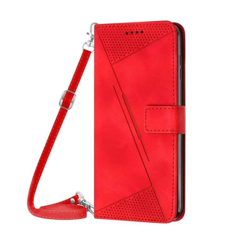 For iPhone 15 Pro Dream Triangle Leather Phone Case with Lanyard(Red) - HoMEdemic™ 