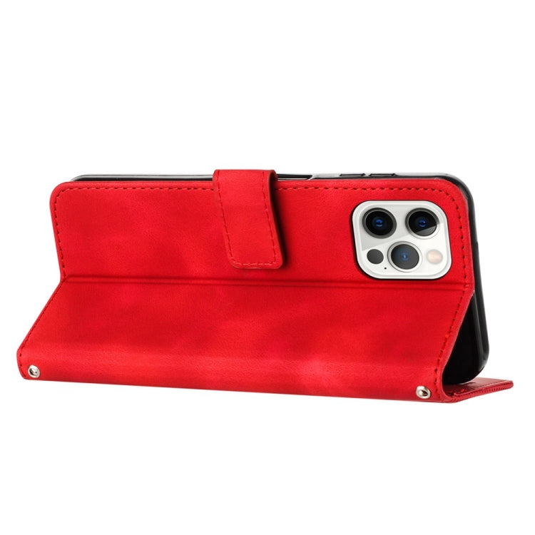 For iPhone 15 Pro Dream Triangle Leather Phone Case with Lanyard(Red) - HoMEdemic™ 