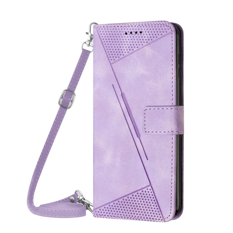 For iPhone 15 Pro Max Dream Triangle Leather Phone Case with Lanyard(Purple) - HoMEdemic™ 