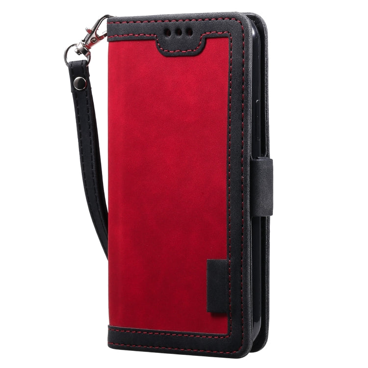 For iPhone 15 Pro Max Retro Splicing Horizontal Flip Leather Phone Case(Red) - HoMEdemic™ 