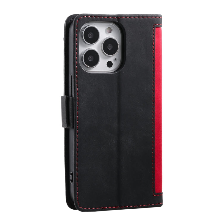 For iPhone 15 Pro Max Retro Splicing Horizontal Flip Leather Phone Case(Red) - HoMEdemic™ 