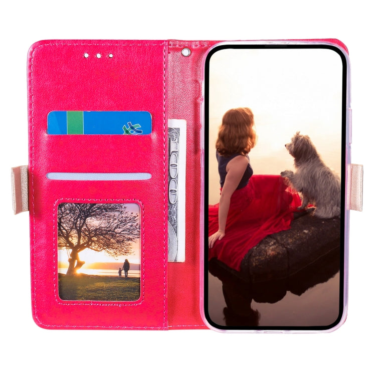 For iPhone 15 Pro Max Lace Pattern Double Button Zipper Leather Phone Case with Lanyard(Rose Red) - HoMEdemic™ 