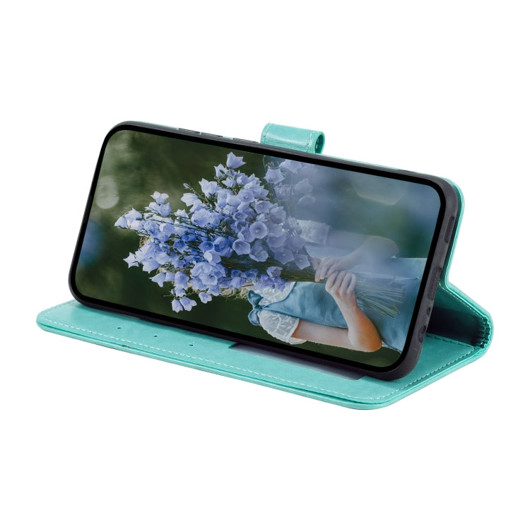 For iPhone 15 Pro Totem Flower Embossed Leather Phone Case(Green) - HoMEdemic™ 