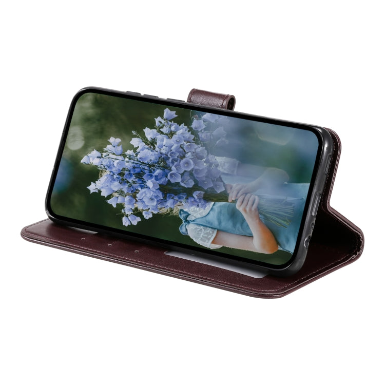 For iPhone 15 Pro Totem Flower Embossed Leather Phone Case(Brown) - HoMEdemic™ 