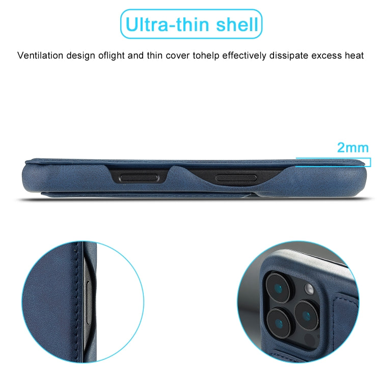 For iPhone 16 Pro LC.IMEEKE Hon Ancient Series Flip Leather Phone Case(Blue) - HoMEdemic™ 