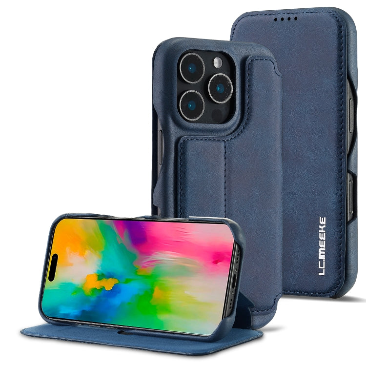 For iPhone 16 Pro LC.IMEEKE Hon Ancient Series Flip Leather Phone Case(Blue) - HoMEdemic™ 
