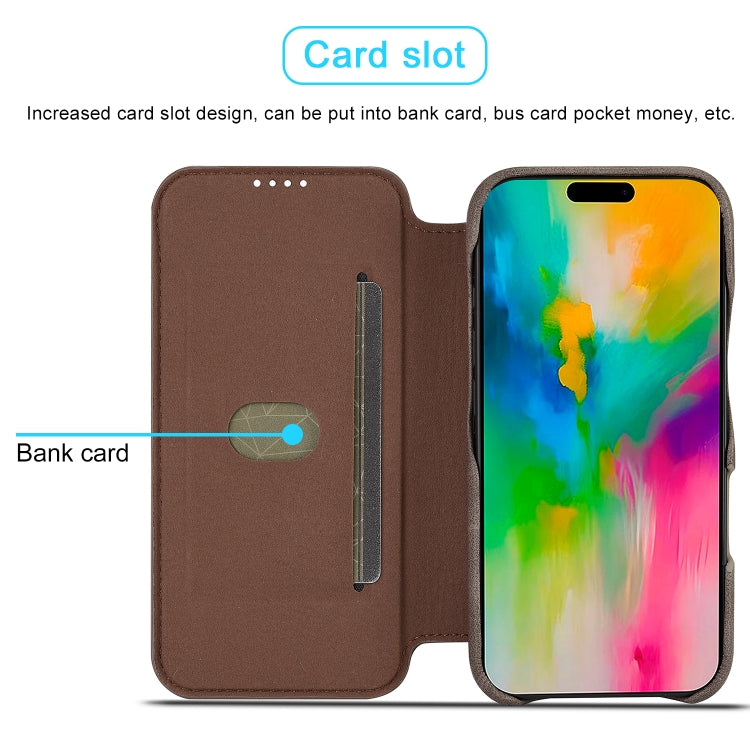 For iPhone 16 LC.IMEEKE Hon Ancient Series Flip Leather Phone Case(Coffee) - HoMEdemic™ 