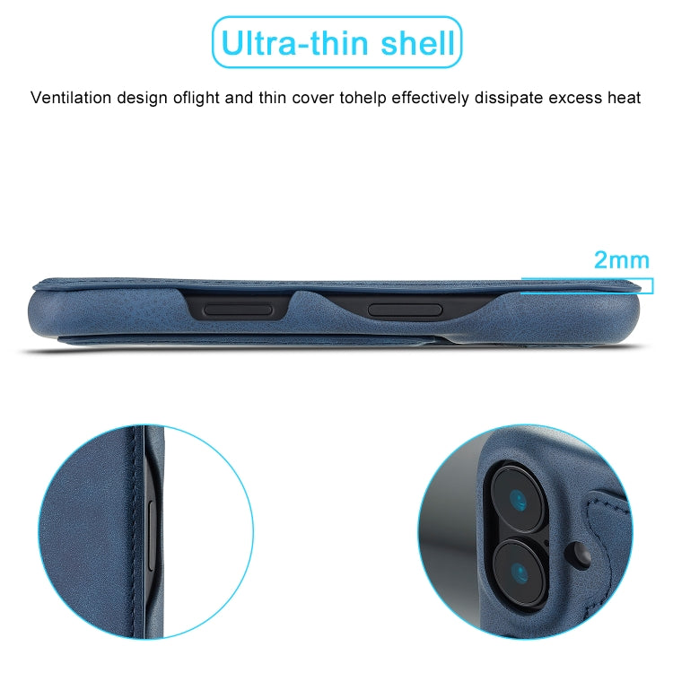 For iPhone 16 LC.IMEEKE Hon Ancient Series Flip Leather Phone Case(Blue) - HoMEdemic™ 