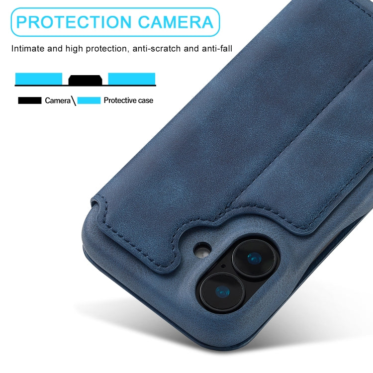 For iPhone 16 LC.IMEEKE Hon Ancient Series Flip Leather Phone Case(Blue) - HoMEdemic™ 